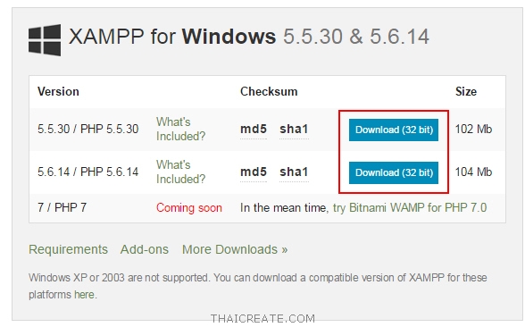 XAMPP 5.x PHP กับ MySQL