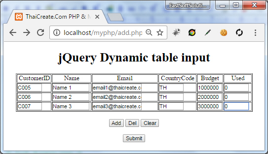 PHP MySQL Multiple Record Add/Insert Data Record (mysqli)