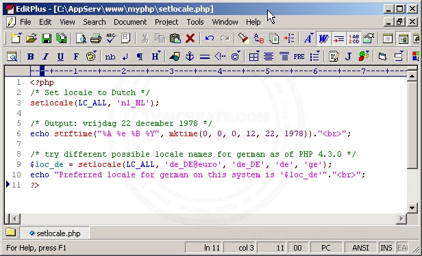PHP setlocale PHP setlocale