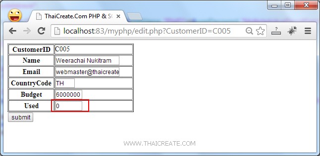 PHP SQL Server Edit/Update Data Record(PDO)