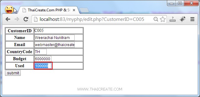 PHP SQL Server Edit/Update Data Record(PDO) PHP SQL Server Edit/Update Data Record(PDO)