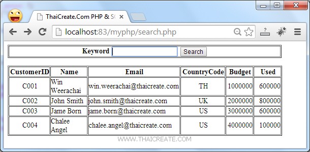 PHP SQL Server Search Data Record (PDO)