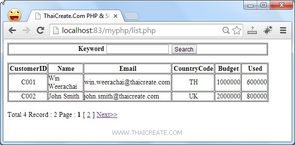 PHP SQL Server Search Data Paging/Pagination (PDO)