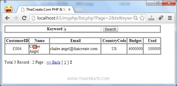 PHP SQL Server Search Data Paging/Pagination (PDO)