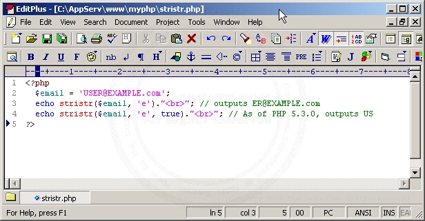 PHP stristr