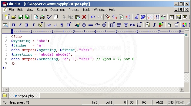 PHP strpos()
