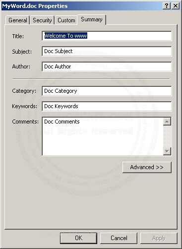 PHP & Word (Word.Application) - BuiltInDocumentProperties
