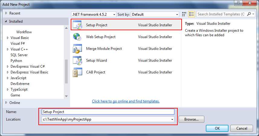 Setup Project Visual Studio
