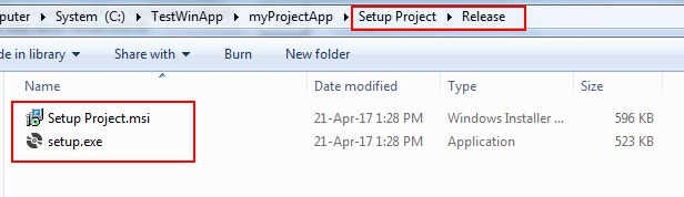 Setup Project Visual Studio