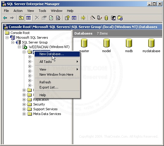 Create SQL Server Database