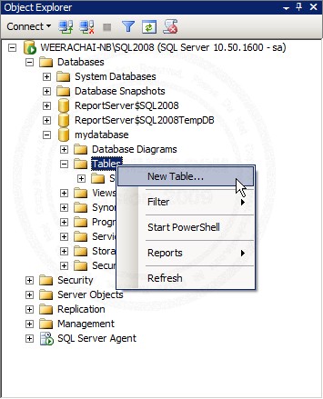 SQL Server 2008 Create Database and Table