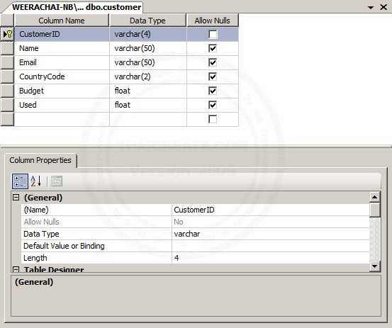 SQL Server 2008 Create Database and Table