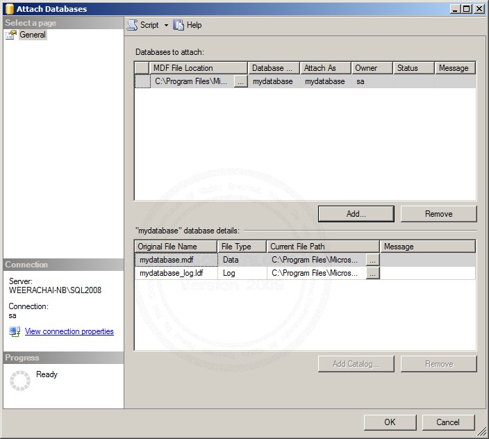 SQL Server  2008 Restore/Import