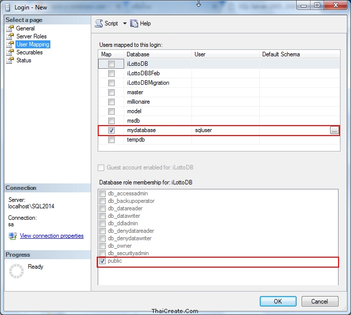 การสร้าง User บน SQL Server Database และการ Grant กำหนดสิทธิ์ เช่น การ ...