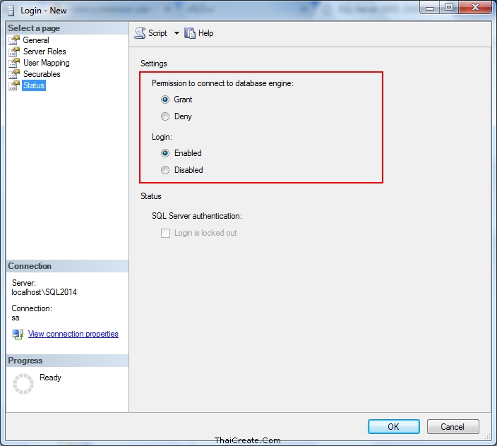 SQL Server Create and Grant User