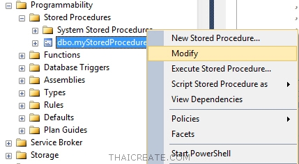 Stored Procedure บน SQL Server