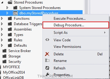 Debug Stored Procedure Debug Stored Procedure