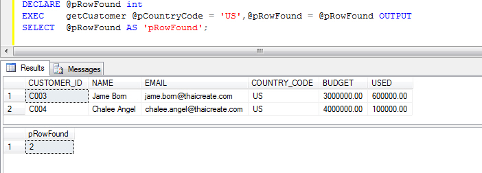 OUTPUT / OUT : Stored Procedure OUTPUT / OUT : Stored Procedure