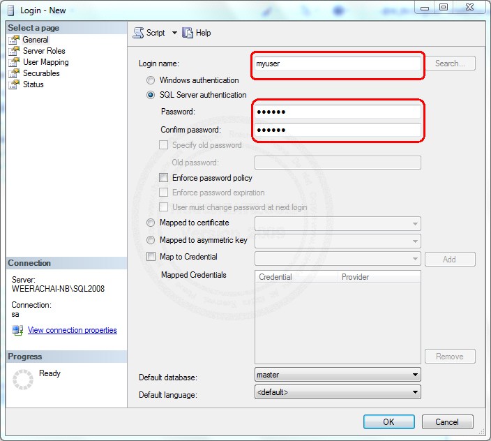 SQL Server Create Login and Create User