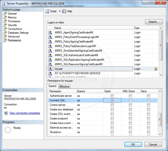 SQL Server Create Login and Create User