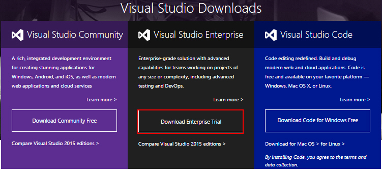 Visual Studio 2015 Visual Studio 2015
