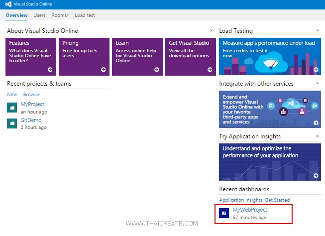 Visual Studio Insight ตอนที่ 7 : การใช้งาน Application Insights บน Visual Studio Online การ ...