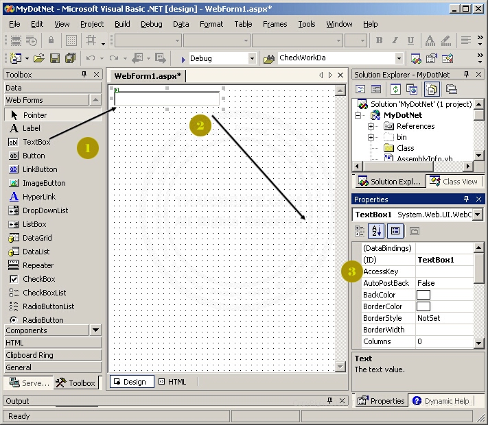 ASP.NET & Visual Studio .Net 2003 - Control & Element
