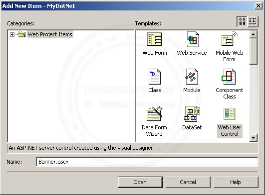 ASP.NET & Visual Studio .Net 2003 - Web User Control