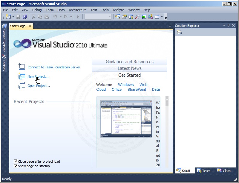 Asp.Net & Visual Studio 2010 - Create New Project