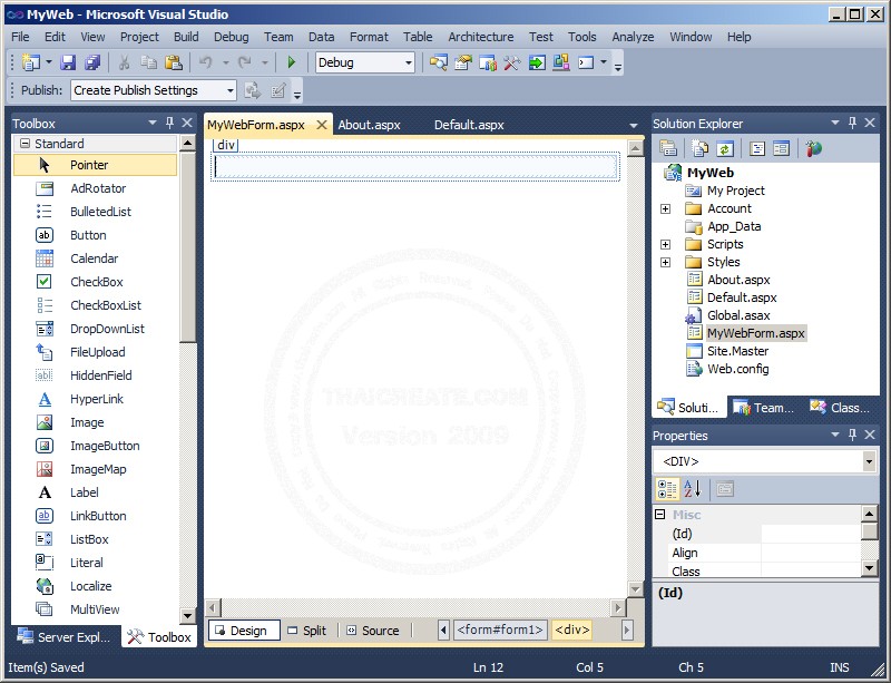 ASP.NET & Visual Studio 2010 - Control & Element