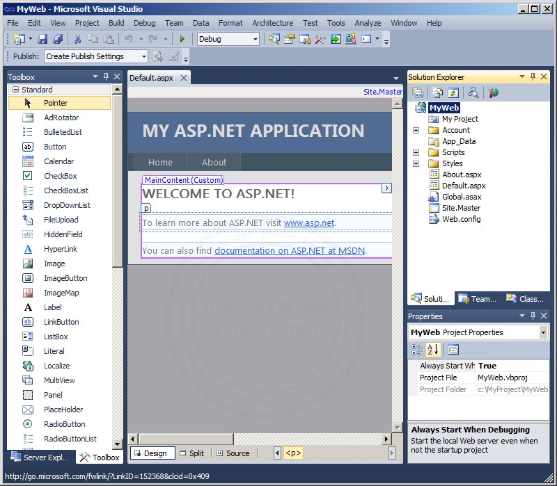 Asp.Net & Visual Studio 2010 - Create New File