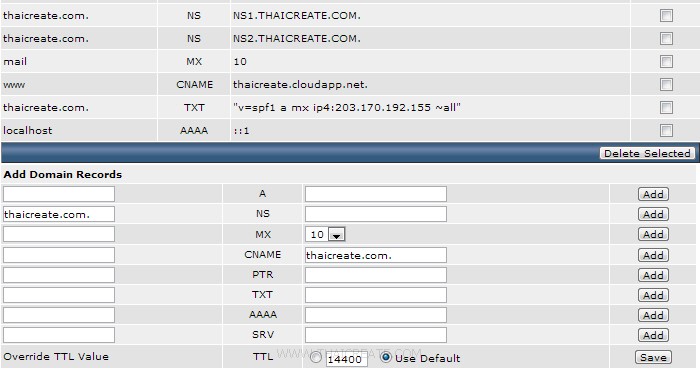  Direct Admin : DNS Management