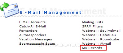 Direct Admin : MX Records