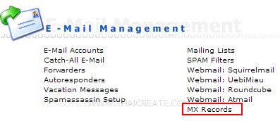 Direct Admin : MX Records