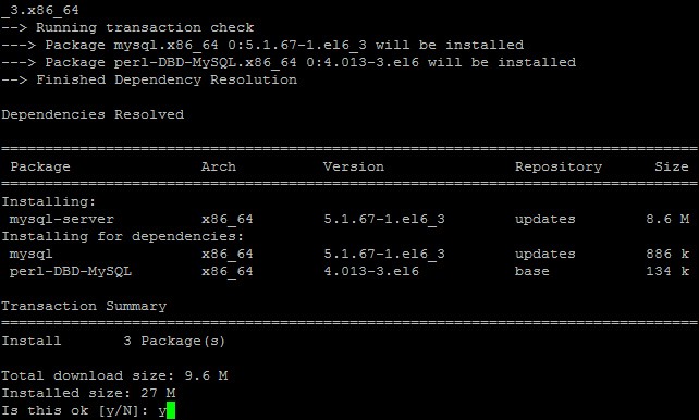 Linux Install MySQL Database