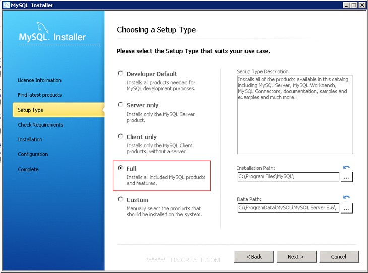 Mysql Server 2008 ติดตั้ง MySQL Database เพื่อใช้งาน MySQL บน Windows Server 2008
