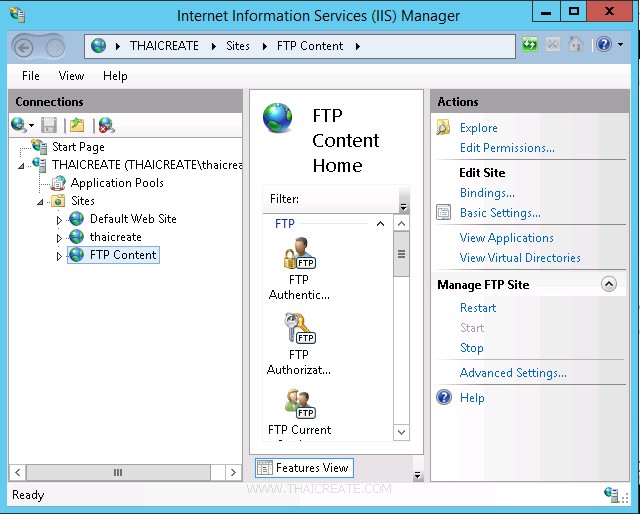 Windows Server 2012 FTP Account and Upload