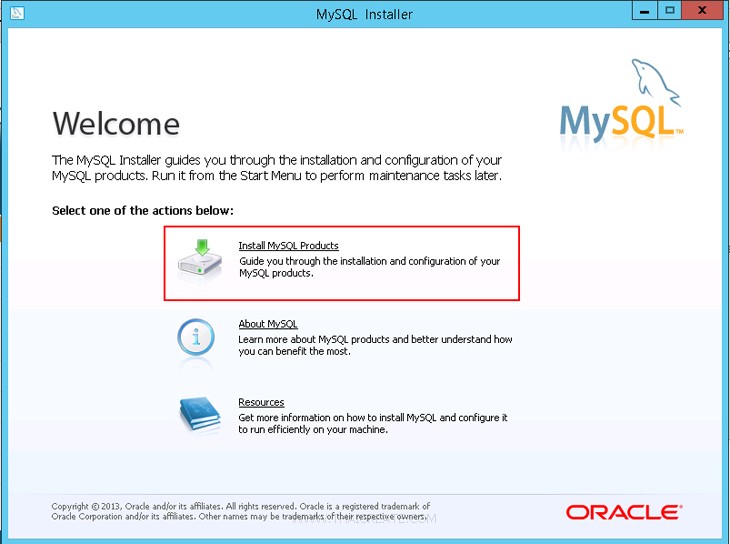 Windows Server 2012 MySQL Database