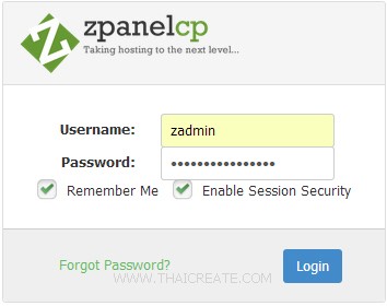 Zpanel Package User Account