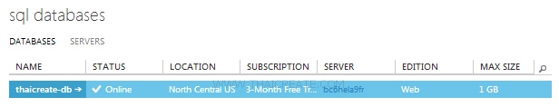 Windows Azure and SQL Azure / SQL Database