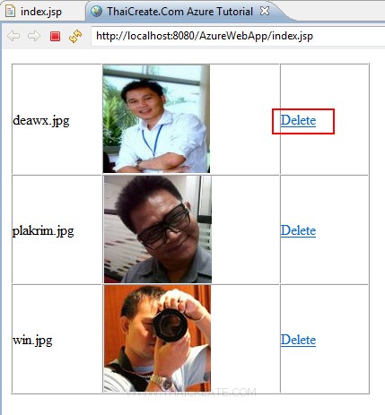 How to use Java (JSP) Delete Blob