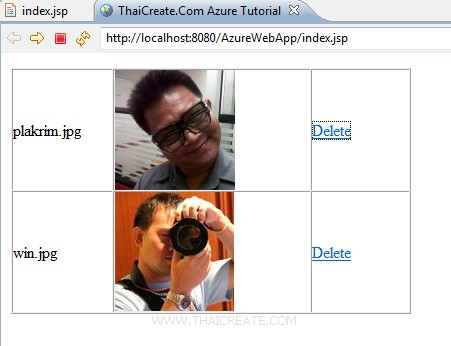How to use Java (JSP) Delete Blob