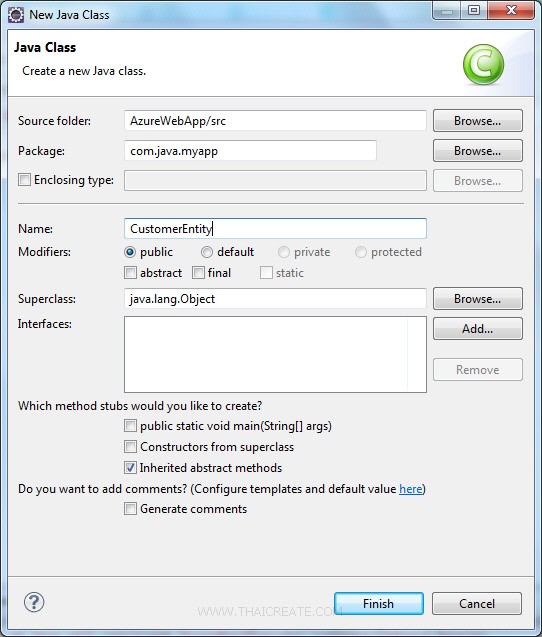 How to use Java (JSP) Add Entity to a Table Storage