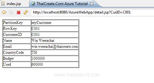 How to use Java (JSP) Retrieve Entity from Table Storage