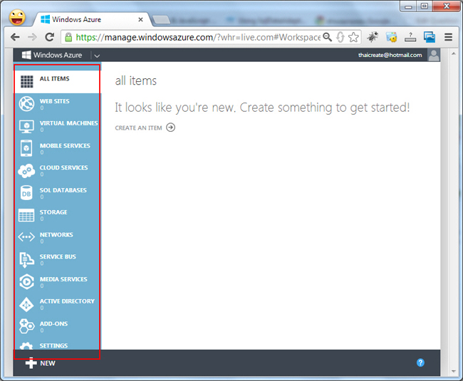 Windows Azure and Management Portal