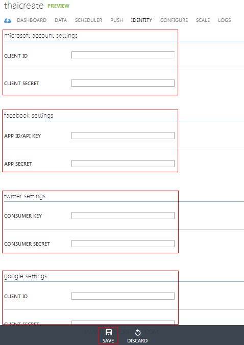 Authentication in Azure Mobile Services