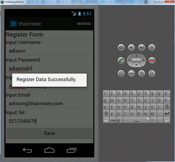 Android  Register Form (Android and Mobile Services)