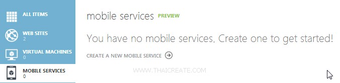 Windows Azure Mobile Services Start Up