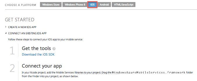 iOS/iPhone Mobile Services Create Table iOS/iPhone Mobile Services Create Table
