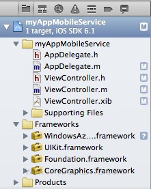 iOS/iPhone Mobile Services Create Table